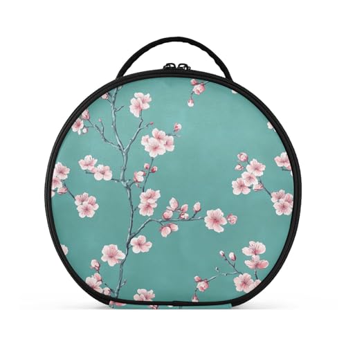 Safari Kulturbeutel mit Kirschblütenmotiv, vertikal, freistehend, große Make-up-Tasche für Damen, mit verstellbaren Trennwänden, 27,9 cm von tplaotee
