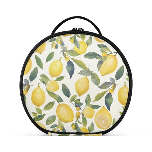 Sommer-Kosmetiktasche, vertikal, freistehend, stilvolle Kosmetiktasche für Damen, mit verstellbaren Trennwänden, 27,9 cm, Zitronengelb von tplaotee