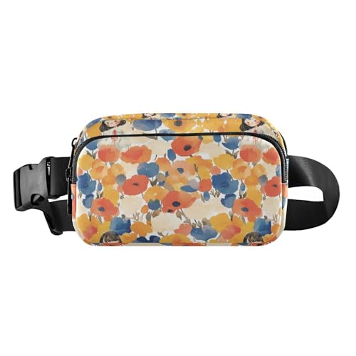 Sporttasche für Herren und Damen, Motiv: Aquarell-Kunst, gelbe Blume, trendig, für Herren, Damen, kleine Crossbody-Tasche mit verstellbarem Riemen für Reisen, Urlaub, Laufen von tplaotee