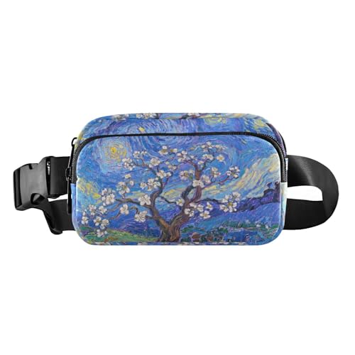 Starry Sky Pear Blossoms Stilvolle Hüfttasche für Männer und Frauen, wasserdichte Schultertasche, Reisezubehör mit verstellbarem Riemen für Einkaufen, Sport, Arbeit von tplaotee