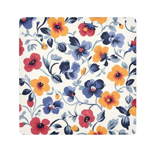 Stiefmütterchen im Landhausstil, selbstklebend, Make-up, Reisetasche, Kulturbeutel, Organizer, Reiseverpackung, Kameralinse, Tuch für Toilettenartikel, Größe 55,1 x 55,1 cm von tplaotee