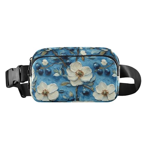 Stilvolle Umhängetasche mit Ölgemälde und Blumen, für Damen, Herren, Teenager, wasserabweisend, mit verstellbarem Riemen, für Reisen, Urlaub, Laufen von tplaotee