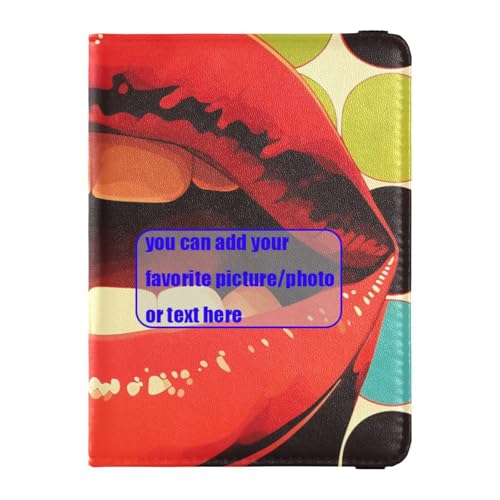 Stilvolle gepunktete Lippen, Mund personalisierbar, Leder, Reisepass- und Impfkartenhalter, Reisepasshülle, Ausweishalter, Impfkartenhalter, Geldbörse, wasserdicht, Stilvoller gepunkteter Lippen, 1 von tplaotee