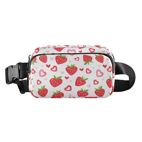 Strawberry Gürteltasche im Landhausstil, modisch, für Damen und Herren, großes Fassungsvermögen, Croose-Körper-Geldbörse mit verstellbarem Riemen für Reisen, Urlaub, Laufen von tplaotee