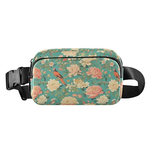 Süße Crossbody-Tasche mit blauen Blumen und Vögeln, für Männer und Frauen, Mehrzweck-Schultertasche, Reisezubehör, mit verstellbarem Gurt, für Reisen, Urlaub, Laufen von tplaotee