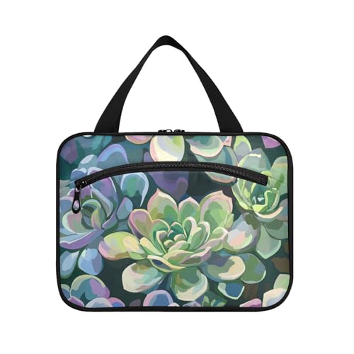 Sukkulenten-Illustration für Herren, Reise-Kulturbeutel mit Haken, erweiterbares Designer-Kulturset für Reisen, Make-up, Arbeit, Bolso de Mano Para, Hombre M, Grün / Lila, Sukkulenten-Illustration Sukkulenten-Illustration für Herren, Reise-Kulturbeutel mit Haken, erweiterbares Designer-Kulturset für Reisen, Make-up, Arbeit, Bolso de Mano Para, Hombre M, Grün / Lila, Sukkulenten-Illustration von tplaotee