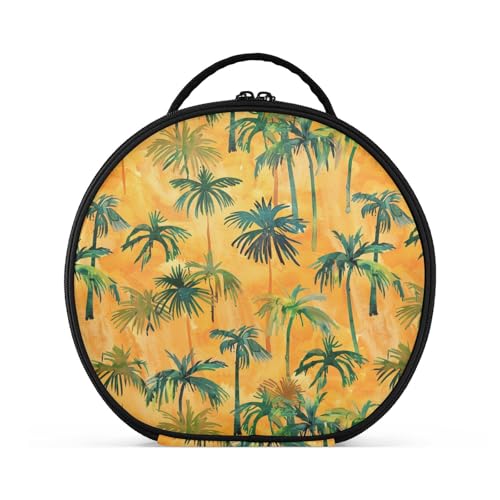 Summer Orangropical Trees Kulturbeutel mit Fächern und Griff, stilvolle Kosmetiktasche für Geldbörse mit verstellbaren Trennwänden, 27,9 cm von tplaotee