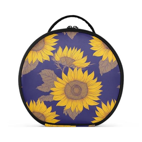 Sunflower Bicolor Kulturbeutel mit Fächern und Griff, große Make-up-Tasche für Damen, mit verstellbaren Trennwänden, 27,9 cm von tplaotee