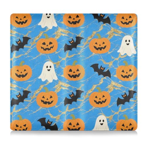 The Terrifying Blue Halloween Bat Premium Leather Registration and Insurance Card Holder Document Wallet for Driver License, Cards & Essential Documents von tplaotee