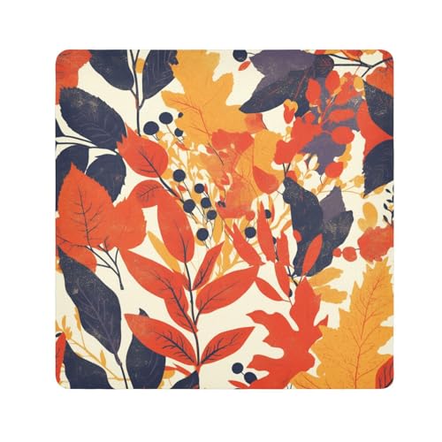 Tragbare Make-up-Tasche mit bunten Blättern, Reise-Kulturbeutel, Organizer, Verpackung, Kameralinse, Tuch für Toilettenartikel, Größe 55,1 x 55,1 cm von tplaotee