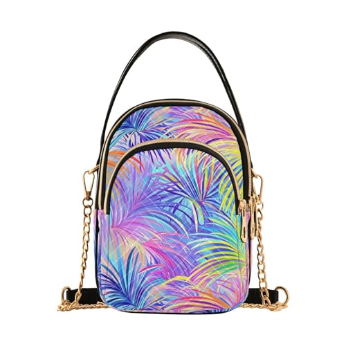 Trendige Umhängetasche für Damen, Motiv: bunte tropische Pflanzen, mit mehreren Taschen, Geburtstagsgeschenk, Geschenk für Damen Trendige Umhängetasche für Damen, Motiv: bunte tropische Pflanzen, mit mehreren Taschen, Geburtstagsgeschenk, Geschenk für Damen von tplaotee