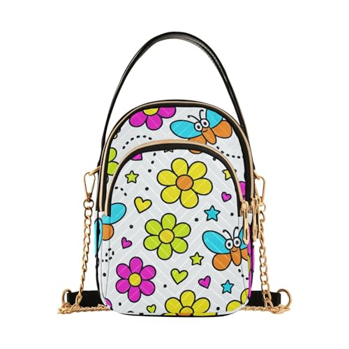Trendige Umhängetasche mit Cartoon-Blumenmuster und mehreren Taschen, Handtasche für Damen zum Muttertag von tplaotee