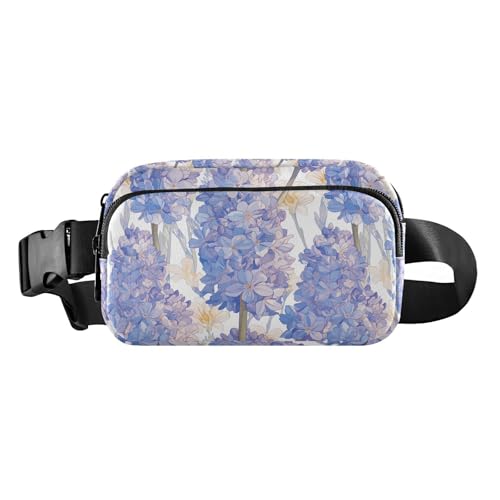 Umhängetasche mit Cartoon-Hyazinthen-Motiv, elektrisch, blau, niedlich, für Damen, Herren, Teenager, kleine Crossbody-Tasche mit verstellbarem Riemen für Reisen, Laufen, Wandern von tplaotee