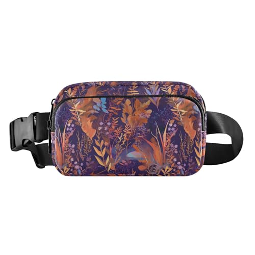 Umhängetasche mit buntem Blättermuster, niedlich, für Damen und Herren, Mehrzweck-Tragetasche, Reisezubehör mit verstellbarem Riemen für Reisen, Laufen, Wandern von tplaotee