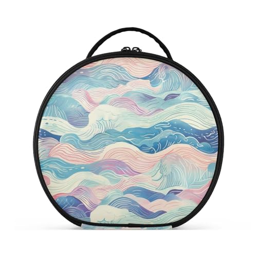 Wellen-Reisetasche, vertikal, freistehend, wasserdicht, Kosmetiktasche für Damen, mit verstellbaren Trennwänden, 27,9 cm von tplaotee