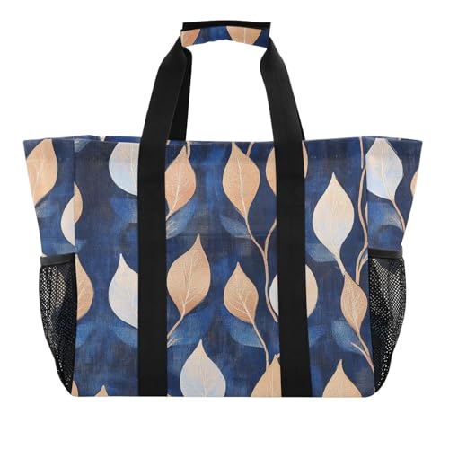 Wiederverwendbare Einkaufstasche, faltbar, Strandtasche, wasserdicht, mit Griffen, Leinen, goldfarben von tplaotee