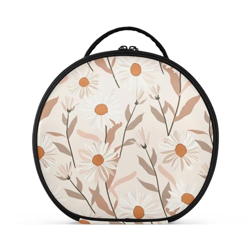 William Morris Kulturbeutel mit Gänseblümchen-Mandel-Motiv, vertikal, freistehend, Reißverschluss, Make-up-Tasche für Damen, mit verstellbaren Trennwänden, 27,9 cm von tplaotee