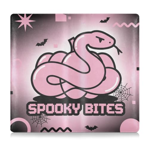 Y2k Halloween Schlange Rosa Schwarz Premium Leder Auto Registrierung und Versicherung Halter Essential Auto Wallet Case für Ausweis, Führerschein, Schlüssel Kontaktinformationskarten von tplaotee