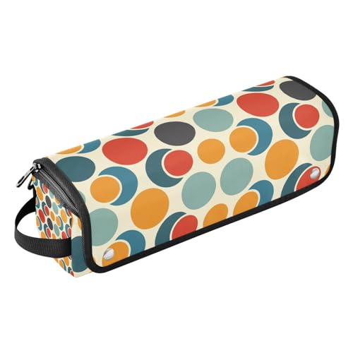 tplaotee 2-in-1-Haar-Werkzeug-Organizer mit hitzebeständigem Pad, tragbarer Haarstyling-Werkzeug-Organizer für heiße Werkzeuge, Lockenstab und Glätteisen, Haarvolumizer, Retro-Stil, bunt, Reisekoffer von tplaotee