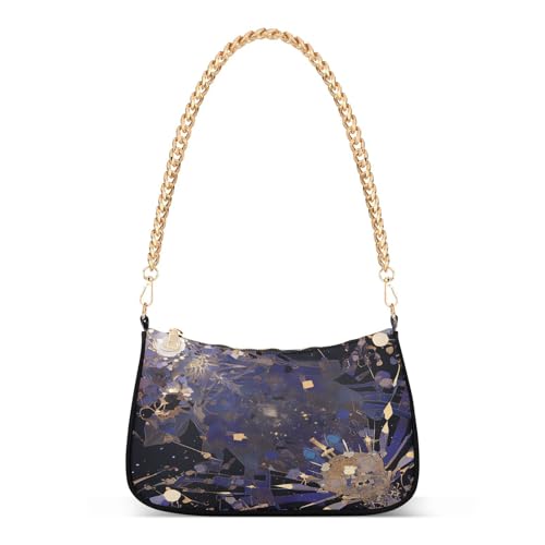 tplaotee Abstraktes Feuerwerk platzende Malerei Blau Gold trendige Kette Bauchtasche für Frauen Crossbody Handtasche für Frauen als Geburtstagsgeschenke von tplaotee