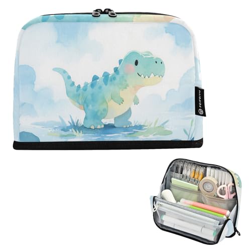tplaotee Aquarell-Federmäppchen, niedliches Dinosaurier-Federmäppchen, großes Fassungsvermögen, Organizer, Reißverschluss, Aufbewahrungs-Organizer für Krankenschwestern, Mittelschule, Bolsita Para von tplaotee