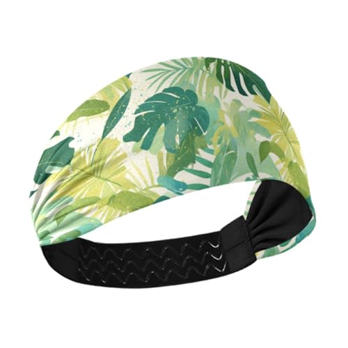 tplaotee Aquarell Monstera Deliciosa Leaves Green Moisture Wicking Womens Headband Stretchy Hair for Gym Football Tennis tplaotee Aquarell Monstera Deliciosa Leaves Green Moisture Wicking Womens Headband Stretchy Hair for Gym Football Tennis von tplaotee