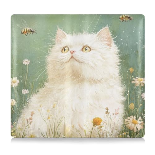 tplaotee Art Selkirk Rex Cats Green Leather Toursuit Car Registration and Insurance Card Holder Auto Truck Comparment Accessories Case for Documents, Cards, License von tplaotee