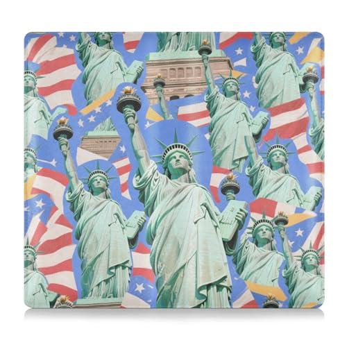 tplaotee Blau Cartoon Fashion Freiheitsstatue Leder Auto Registrierung und Versicherung Kartenhalter LKW Zubehör für Ausweis, Führerschein, Schlüssel Kontaktinformationen Karten von tplaotee