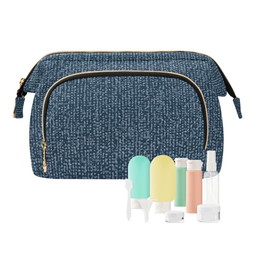 tplaotee Blue Jeans Große Kosmetiktasche, tragbare Damen-Münzgeldbörse, Geldbörse für Kapazität, Reise-Kosmetik, Blue Jeans, 1 size von tplaotee