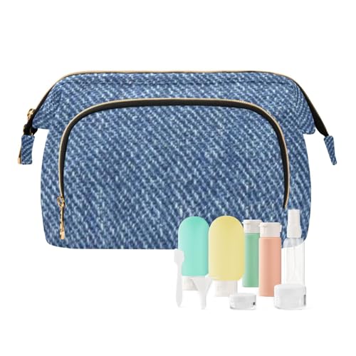 tplaotee Blue Jeans Reisetasche für Damen, tragbare Kleingeldbörse für Kosmetik-Reisen, Blue Jeans, 1 size tplaotee Blue Jeans Reisetasche für Damen, tragbare Kleingeldbörse für Kosmetik-Reisen, Blue Jeans, 1 size von tplaotee