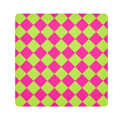 tplaotee Buffalo Plaid Pfirsich Deep Peach Magic Sticker Kosmetiktasche Tuch Reisetasche Organizer Wrap Kamera Objektiv Tuch Wrapper Organizer Taschen für Frauen Größe 55,1 x 55,1 cm von tplaotee