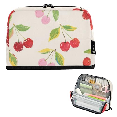tplaotee Bunte Kirschen Federmäppchen große Kapazität Make-up Reißverschluss Schreibwaren Tasche für Krankenschwester Preppy Schulbedarf Cartuchera para lapices nina grandes von tplaotee