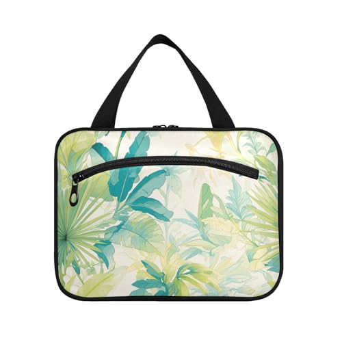 tplaotee Cartoon Fossa Green Leaf hängende Kosmetiktasche mit Haken, Designer erweiterbare Pinseltasche für Damen, Kreuzfahrten, Bolsos Para, Hombre M, Cartoon Fossa grünes Blatt, Medium von tplaotee
