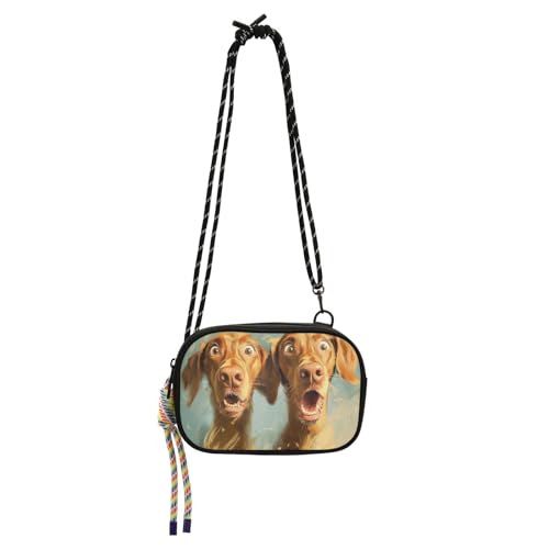 tplaotee Cartoon Funny Vizsla Dogs Mini Crossbody Bag Men Comfort with Credit Card Slots Small Shoulder Bag Date, Cartoon Funny Vizsla Dogs, 1 size von tplaotee