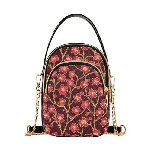 tplaotee Cherry Blossom trendige Umhängetasche für Damen mit mehreren Taschen, Rot / Braun tplaotee Cherry Blossom trendige Umhängetasche für Damen mit mehreren Taschen, Rot / Braun von tplaotee