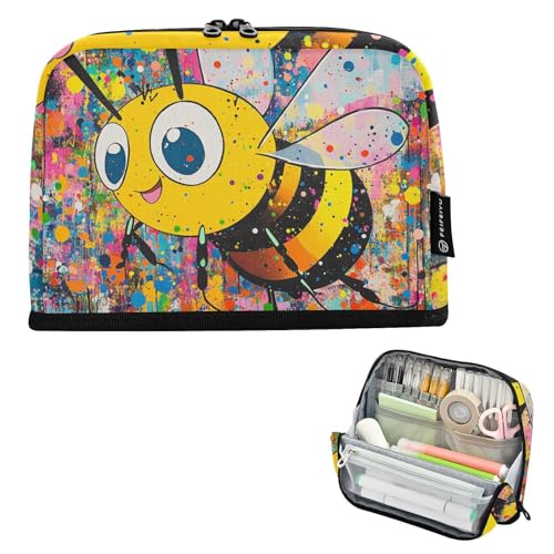 tplaotee Chic Bee Federmäppchen, großes Fassungsvermögen, tragbarer Schreibtisch-Organizer für adrette, elementare Bolso Para Herramientas von tplaotee