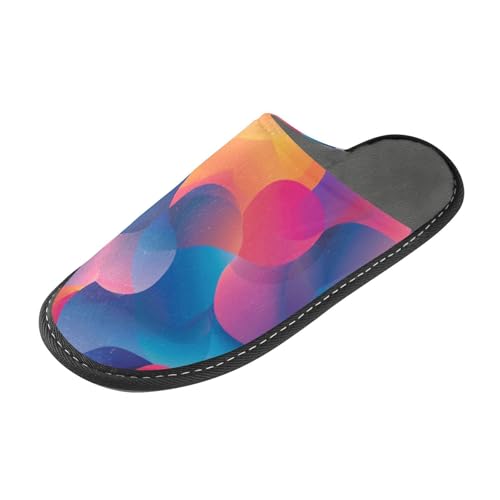tplaotee Damen-Hausschuhe mit abstraktem Farbverlauf, warme Hausschuhe für den Innenbereich, mit Memory-Schaum, für Haus, Schlafzimmer, Abstraktes Farbverlaufsmuster, 36/37 EU von tplaotee