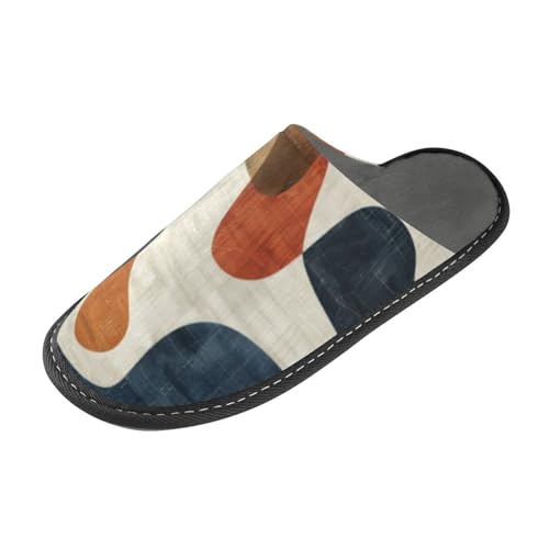 tplaotee Damen-Slipper mit geometrischem Vintage-Stil, Wellen, mit Memory-Schaum, für Haus, Schlafzimmer von tplaotee