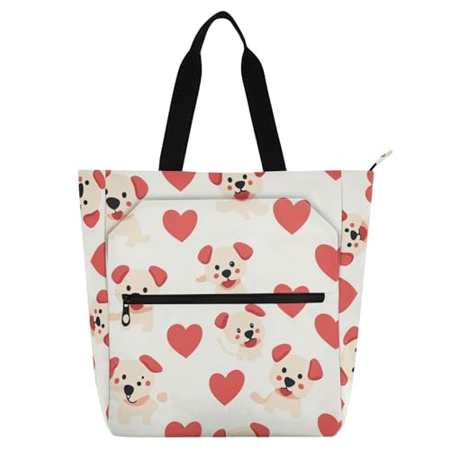 tplaotee Dekorative Kinder-Tragetasche für Kinder, Damen, Herren, Happy Valentinecartoon Hund, Beige, robust, Lehrer-Tragetasche, Bibliothekstasche für Schule, Einkaufen, Lebensmittel, Regenbogen tplaotee Dekorative Kinder-Tragetasche für Kinder, Damen, Herren, Happy Valentinecartoon Hund, Beige, robust, Lehrer-Tragetasche, Bibliothekstasche für Schule, Einkaufen, Lebensmittel, Regenbogen von tplaotee
