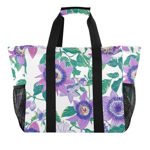 tplaotee Einkaufstasche, Motiv: Frühlingsblumen, Jungfrauenbower, Einkaufstasche, faltbar, Strandtasche, wasserabweisend, Segeltuch, Auto-Tragetasche von tplaotee