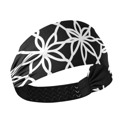 tplaotee Europäisches geometrisches Blumenmuster, rutschfest? Lauf-Stirnband für Damen, elastisch, breite Stirnbänder für Damenhaar, zum Laufen, täglichen Gebrauch, Volleyball, Fußball, Weiß / Schwarz tplaotee Europäisches geometrisches Blumenmuster, rutschfest? Lauf-Stirnband für Damen, elastisch, breite Stirnbänder für Damenhaar, zum Laufen, täglichen Gebrauch, Volleyball, Fußball, Weiß / Schwarz von tplaotee