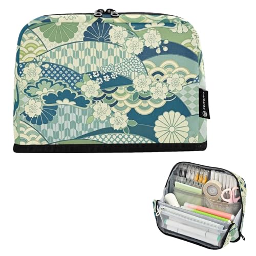 tplaotee Federmäppchen, japanisches Zephyr-Kirschblüten-Design, großes Fassungsvermögen, Stiftetasche mit Reißverschluss, Mehrzweck-Tasche für Jugendliche, Mittelschule, Cajas para lápices escolares von tplaotee