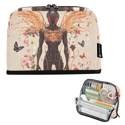 tplaotee Federmäppchen mit Cartoon-Aliens-Fantasie-Stil, großes Fassungsvermögen, Make-up-Tasche, einfacher Schreibwaren-Organizer für Kinder, Büro, Bolsa Para Lapices de Ninas von tplaotee