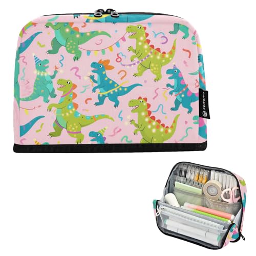 tplaotee Federmäppchen mit Cartoon-Dinosaurier-Motiv, große Kapazität, Federmäppchen, Kosmetik, multifunktional, Schreibwaren, Stifte-Tasche für Teenager, Schulbedarf, Lapiceras und Jugendliche von tplaotee