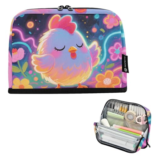 tplaotee Federmäppchen mit Cartoon-Huhn, großes Fassungsvermögen, Make-up, hohe Kapazität, Schreibwaren-Aufbewahrung für Teenager, Schule, Must-Have Lapiceros para mujer von tplaotee
