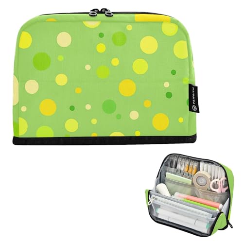 tplaotee Federmäppchen mit Punkten, großes Fassungsvermögen, Kosmetiktasche mit Fach, Schreibtisch-Organizer für Herren, Mittelschule, Bolsa, Para, Utiles Ecolares von tplaotee