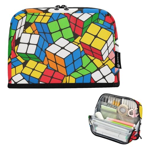 tplaotee Federmäppchen mit buntem Cartoon-Würfel, großes Fassungsvermögen, weiches Schreibwaren-Federmäppchen für Teenager, adretter Schulbedarf, Cartera Para, Lapices Escolares de Nina von tplaotee