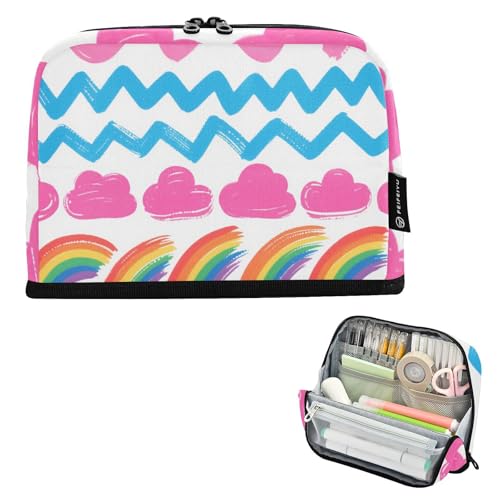 tplaotee Federmäppchen mit bunten Graffiti-Linien, großes Fassungsvermögen, schmal, Schreibwaren-Tasche für Jugendliche, Schulbedarf, bolsad para herramientas von tplaotee