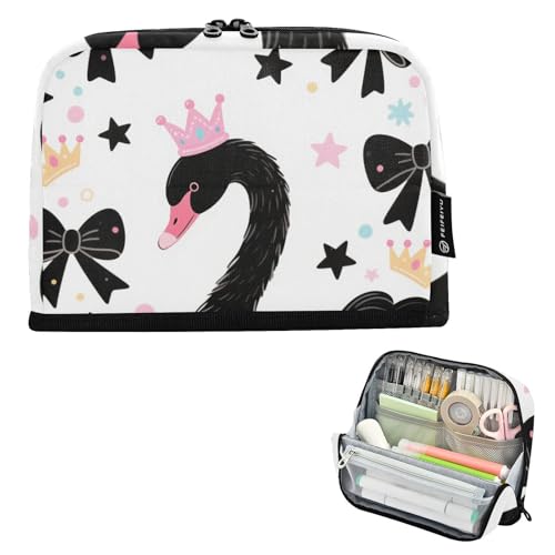 tplaotee Federmäppchen mit niedlichem Cartoon-Schwan, großes Fassungsvermögen, Kosmetik, großes Fassungsvermögen, Schreibwaren, Federmäppchen für Studenten, High School, Zubehör, Estuches escolares von tplaotee