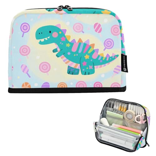 tplaotee Federmäppchen mit niedlichem Dinosaurier-Motiv, großes Fassungsvermögen, Stifteetui mit mehreren Schlitzen, Schreibwaren, Stifttasche für Krankenschwestern, High School, Cartuchera, Escolar von tplaotee